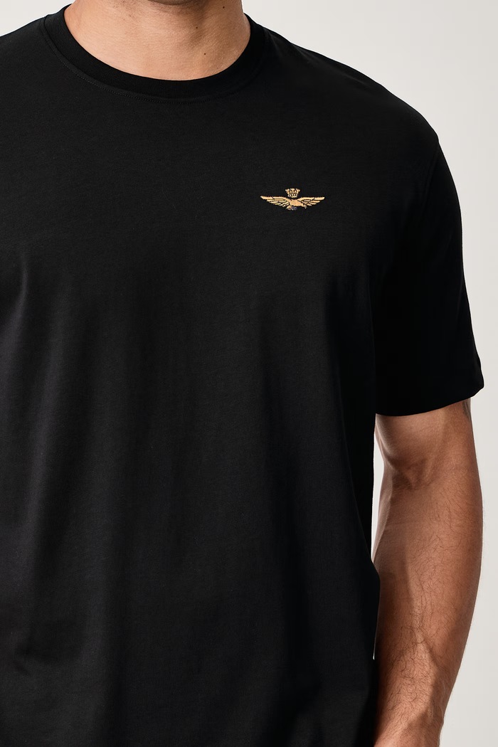 T-shirt męski bawełniany Aeronautica Militare TS2522UJ00372 czarny