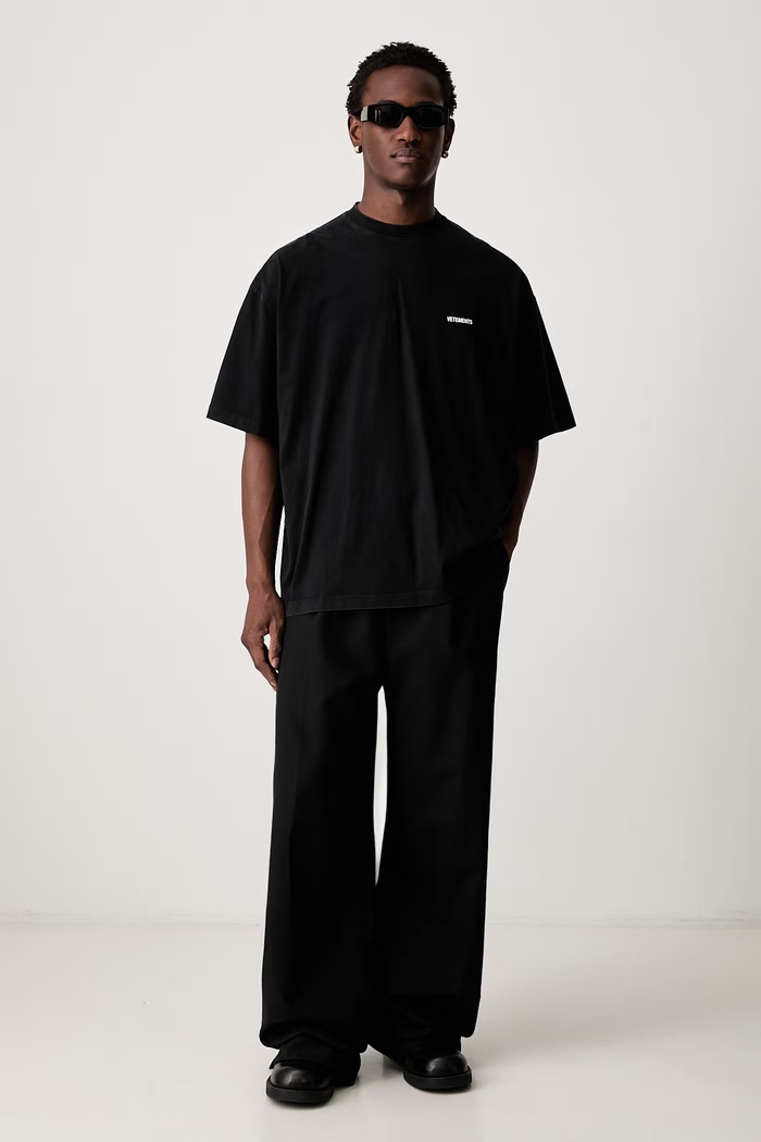 Vetements Classic Logo T-shirt bawełniany męski MH27TR144B czarny AW26