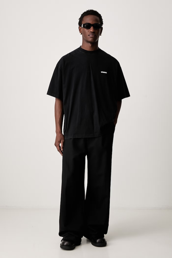 Vetements Classic Logo T-shirt bawełniany męski MH27TR144B czarny AW26