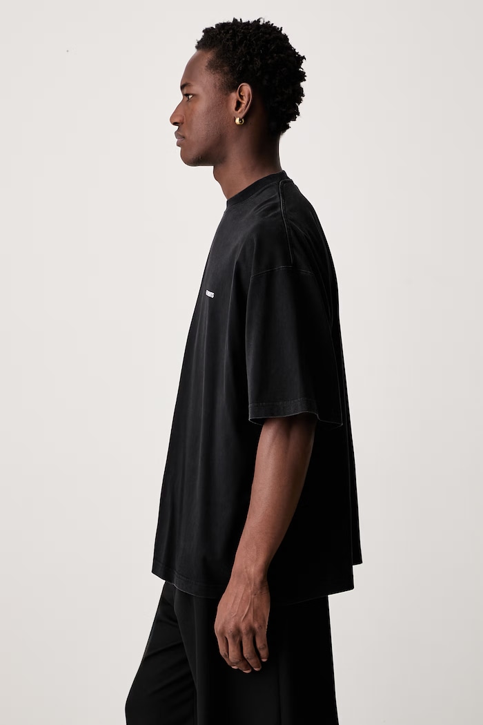 Vetements Classic Logo T-shirt bawełniany męski czarny MH27TR144B