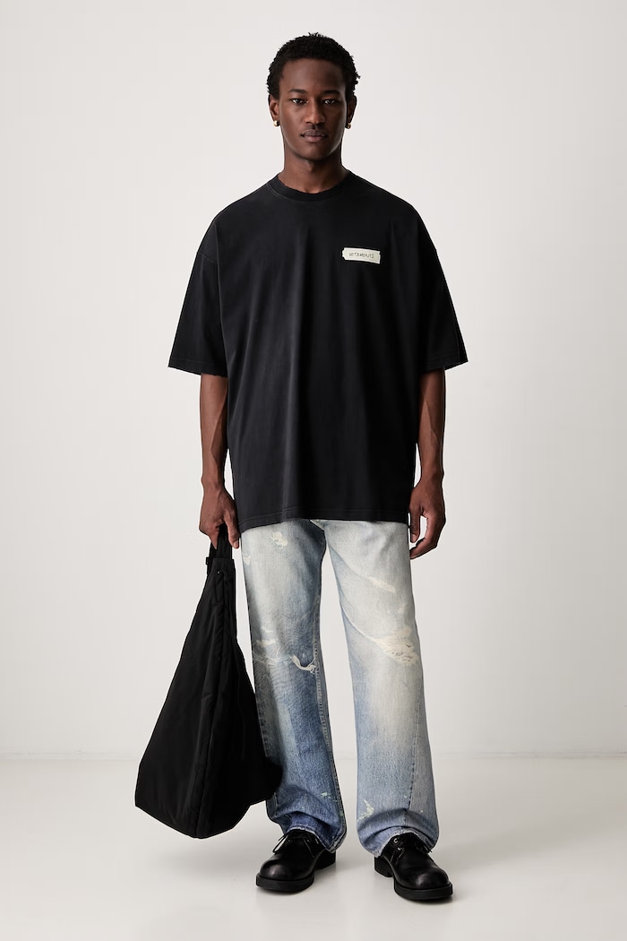 Vetements Scribbled Logo T-shirt bawełniany męski MH27TR146B czarny AW26