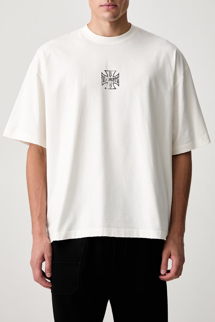 Vetements Biker Cross Logo t-shirt βαμβακερό ανδρικό MH27TR196W μπεζ