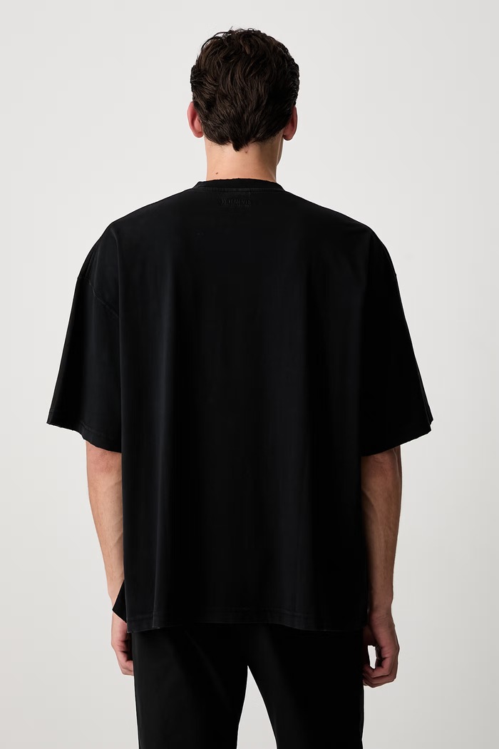Odzież Vetements Biker Cross Logo T-shirt męski bawełniany MH27TR197B czarny