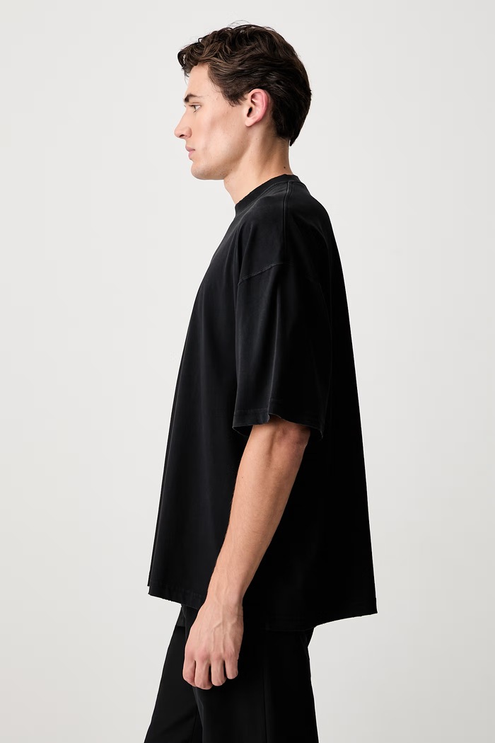 Vetements Biker Cross Logo T-shirt męski bawełniany czarny MH27TR197B