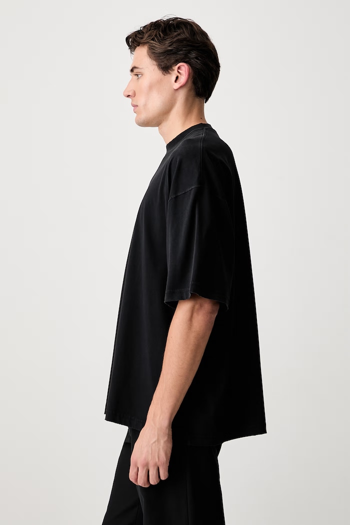 Vetements Biker Cross Logo T-shirt męski bawełniany czarny MH27TR197B