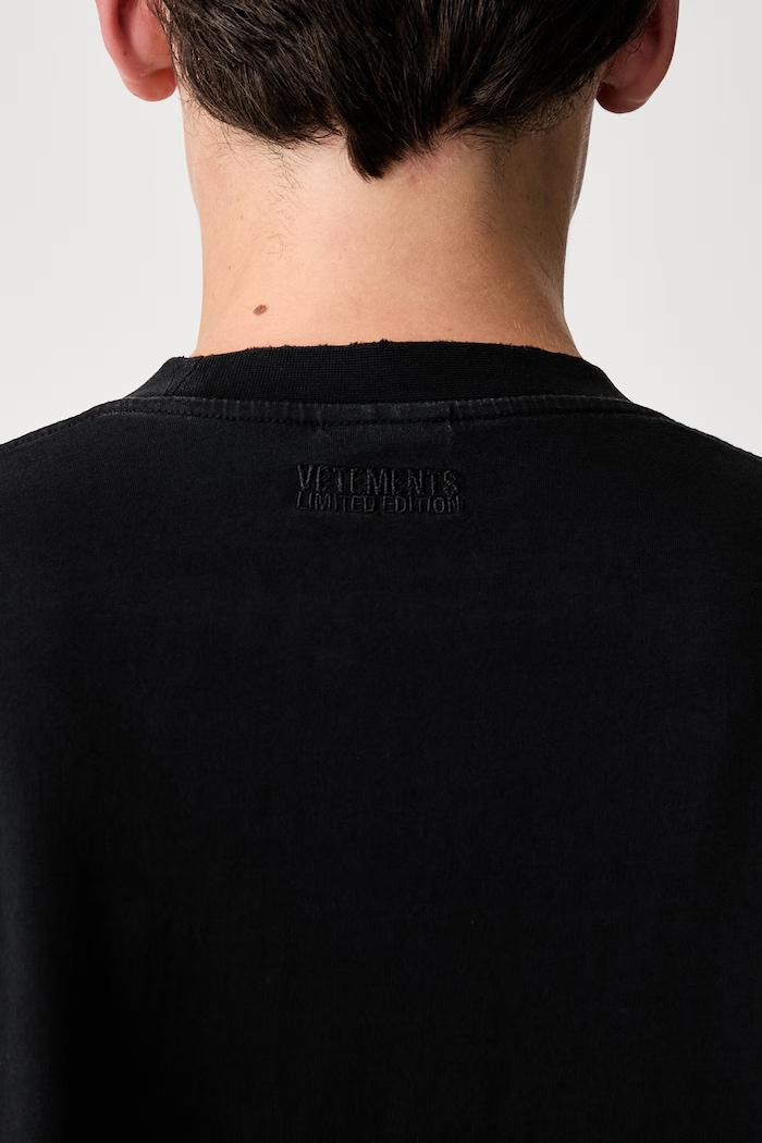 Vetements Biker Cross Logo T-shirt męski bawełniany MH27TR197B