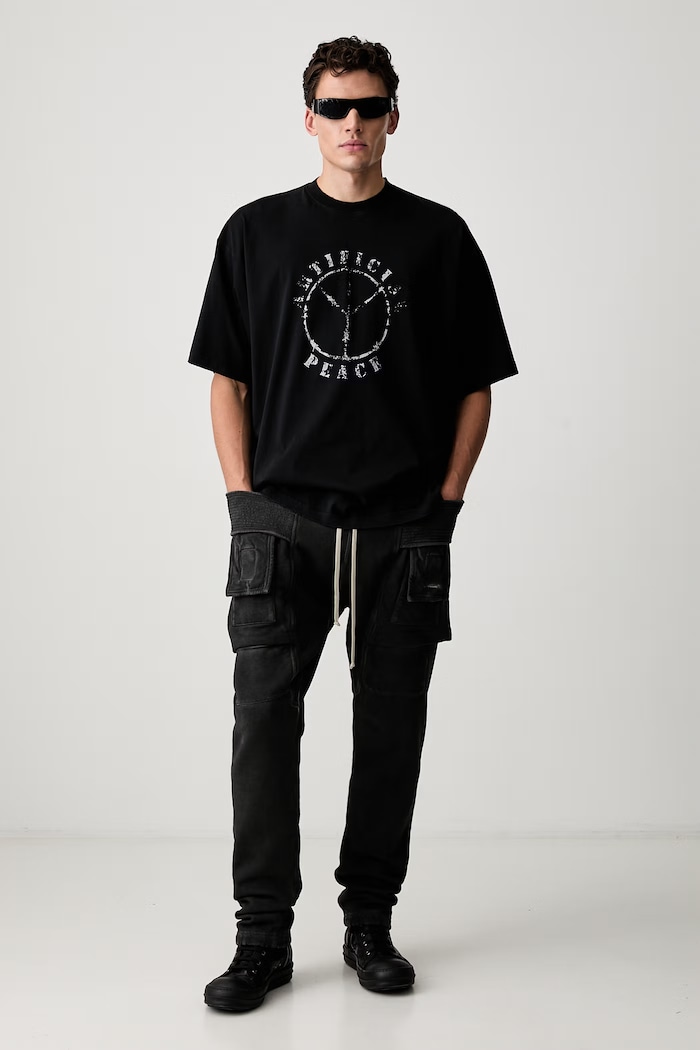 Vetements Artificial Peace T-shirt bawełniany męski MH27TR189B czarny AW26