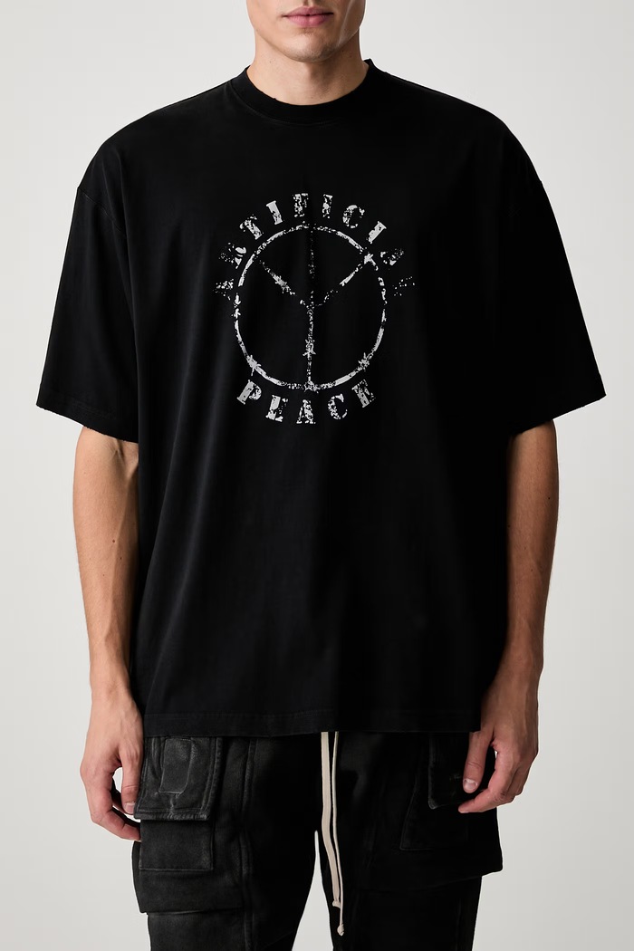 Vetements Artificial Peace T-shirt bawełniany męski MH27TR189B czarny