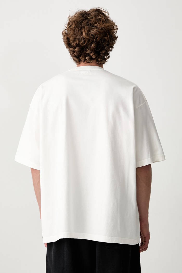 Odzież Vetements Scribbled Logo T-shirt bawełniany męski MH27TR148W beżowy