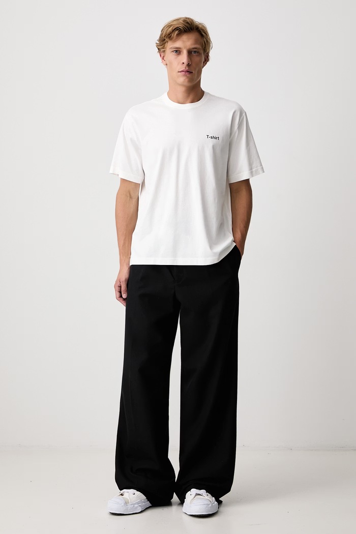 Vetements Definition Regular T-shirt męski bawełniany MH27TR220W biały AW26