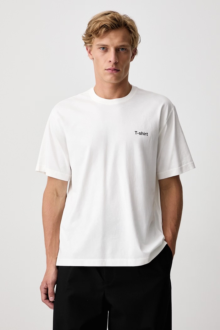 Odzież Vetements Definition Regular T-shirt męski bawełniany MH27TR220W biały