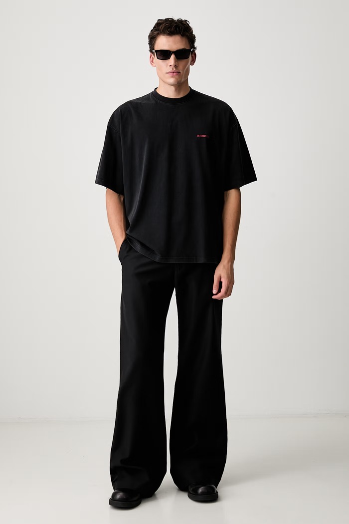 Vetements Classic Logo T-shirt bawełniany męski MH27TR142B czarny AW26