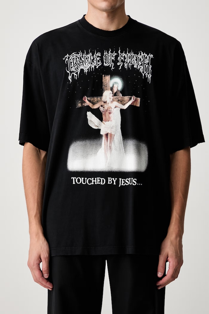 Vetements CoF Jesus T-shirt bawełniany męski MH27TR209B czarny