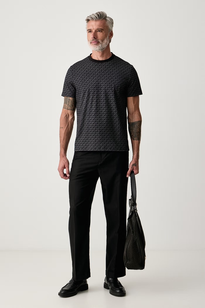 Michael Kors T-shirt męski bawełniany CB9529A5KS czarny AW26