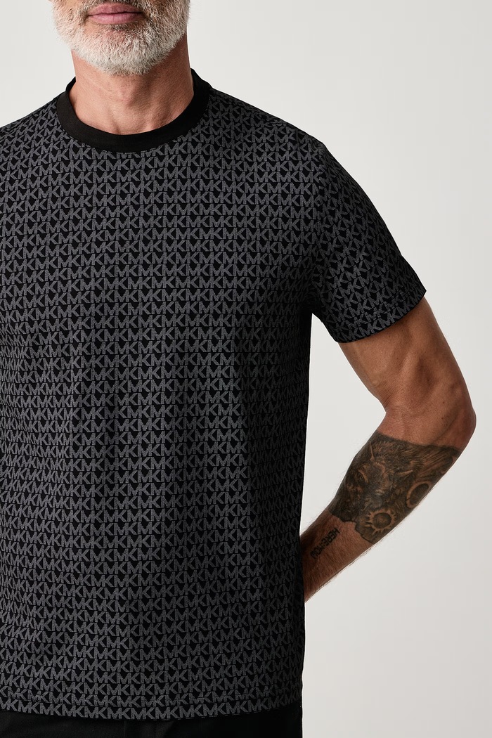 T-shirt męski bawełniany Michael Kors CB9529A5KS czarny