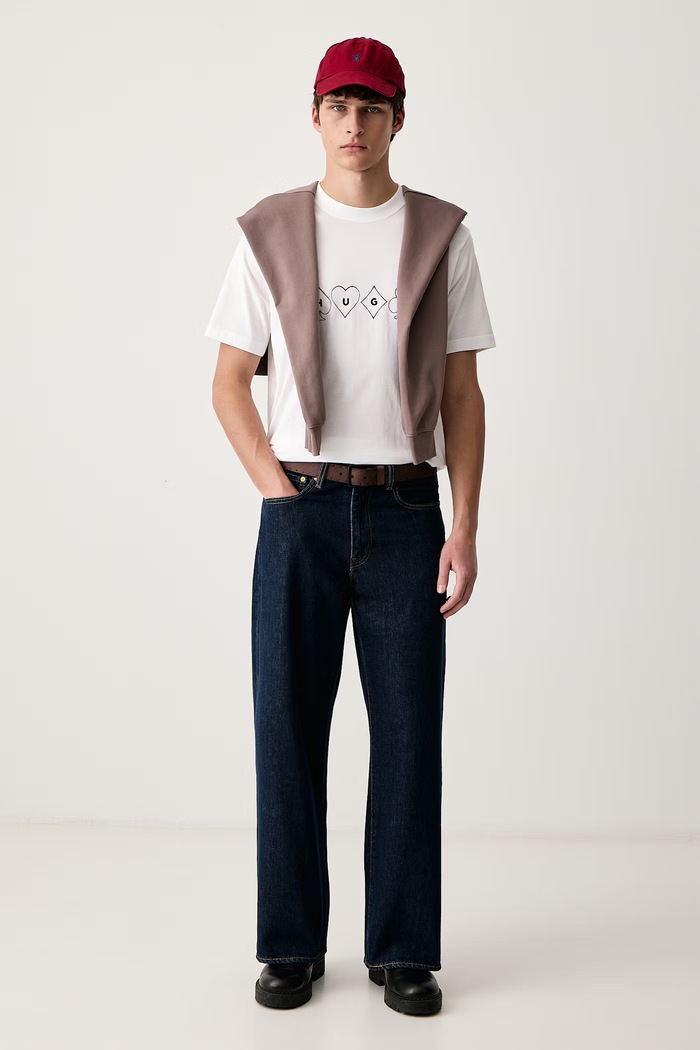 HUGO Tricou pentru bărbați din bumbac Doudi 50568720 alb AW26