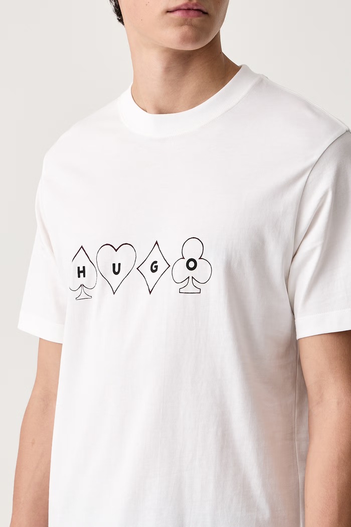 Tricou pentru bărbați din bumbac Doudi HUGO 50568720 alb