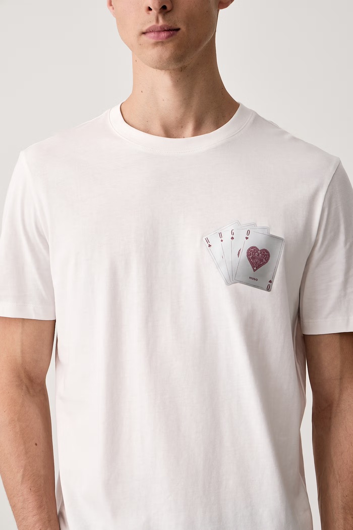 T-shirt męski bawełniany Dahr HUGO 50568696 biały