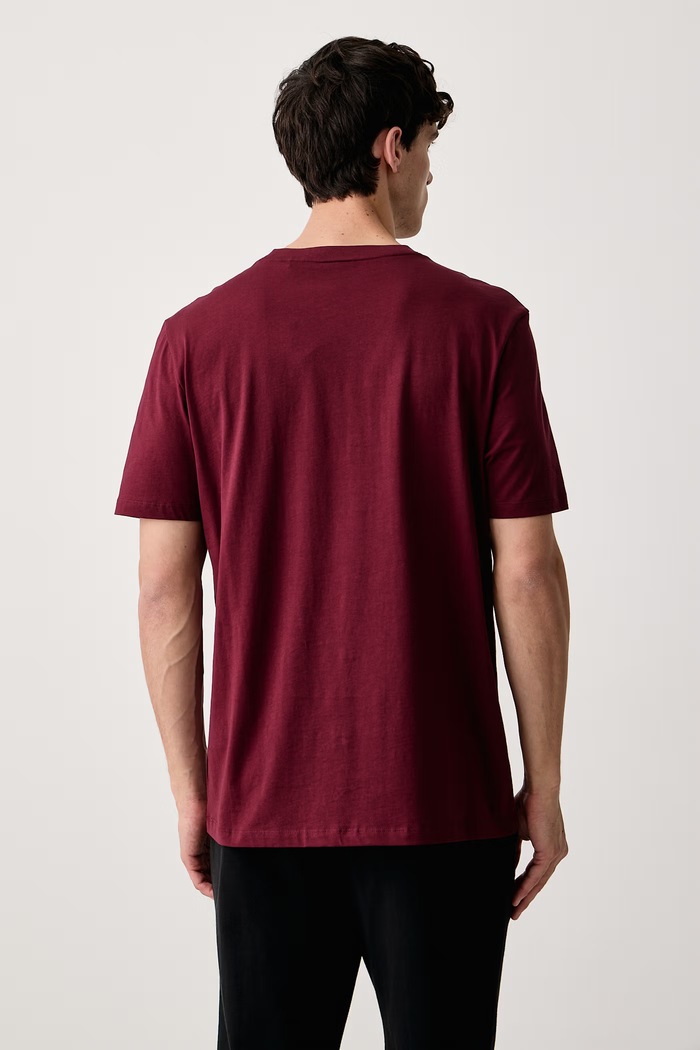 Odzież HUGO T-shirt męski bawełniany Dahr 50568696 bordowy