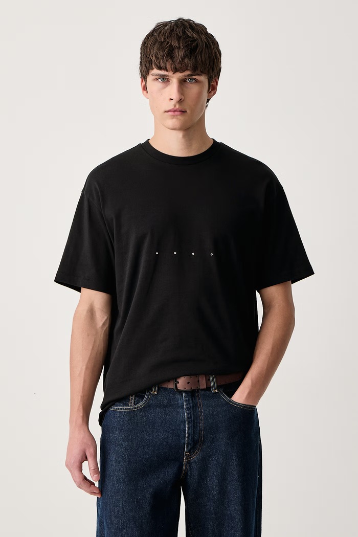 Îmbrăcăminte HUGO Tricou pentru bărbați din bumbac Devrolo 50568251 negru