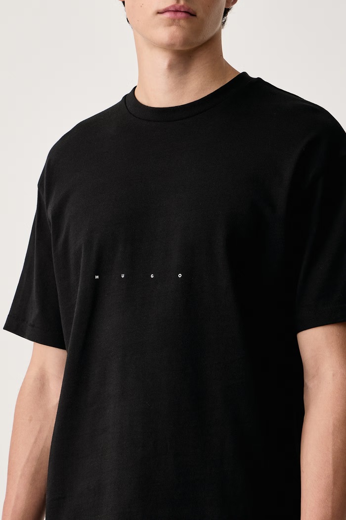 Tricou pentru bărbați din bumbac Devrolo HUGO 50568251 negru