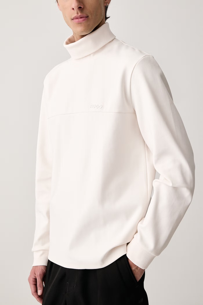 Bluza męska z bawełną Derenolo HUGO 50568229 beżowy