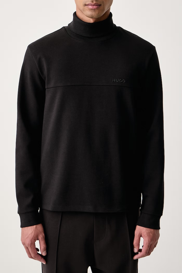 Bluza męska z bawełną Derenolo HUGO 50568229 czarny