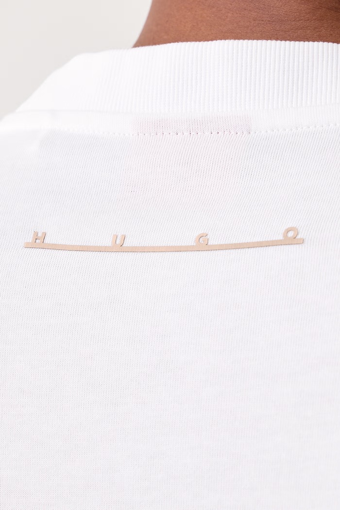 T-shirt ανδρικό βαμβακερό Datrik HUGO λευκό 50568123