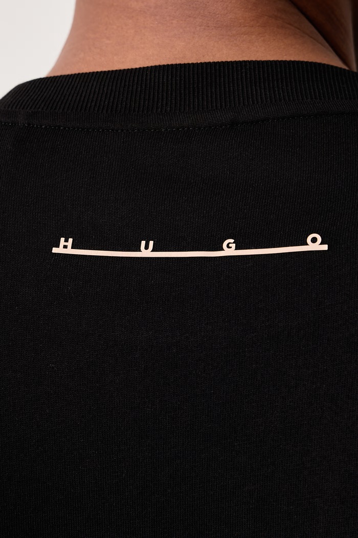 T-shirt ανδρικό βαμβακερό Datrik HUGO μαύρο 50568123