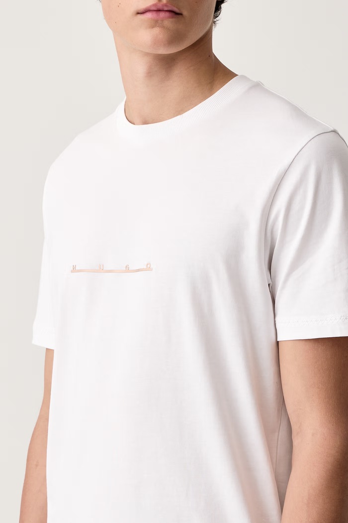 Tricou din bumbac Datri HUGO 50568118 alb