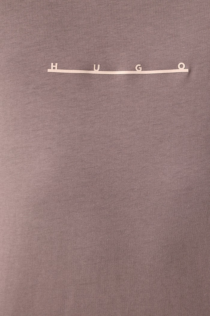 T-shirt bawełniany Datri HUGO brązowy 50568118