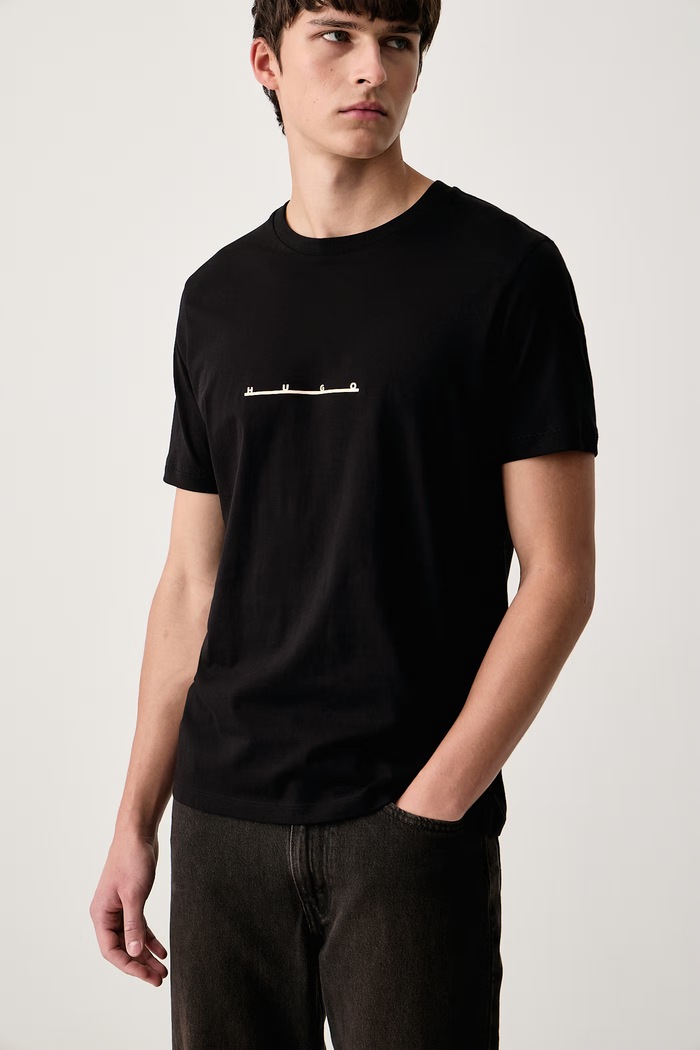 Tricou din bumbac Datri HUGO 50568118 negru