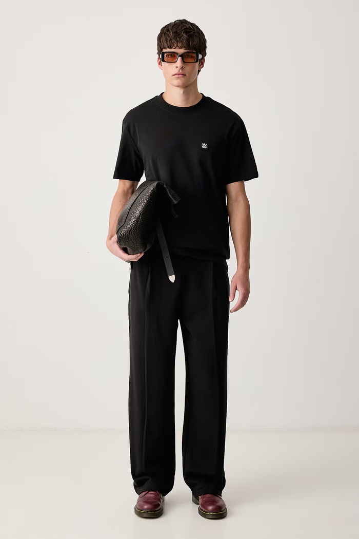 HUGO Tricou pentru bărbați din bumbac Deryk 50567940 negru AW26