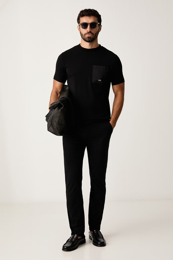 Karl Lagerfeld Majica za muškarce s pamukom 564235.755034 crna AW26