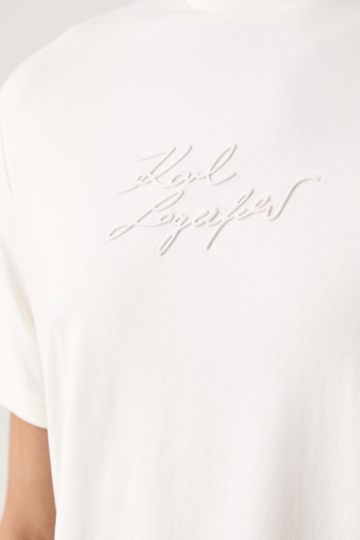 Karl Lagerfeld футболка для мужчин из хлопка с эластаном 564235.755039 бежевый