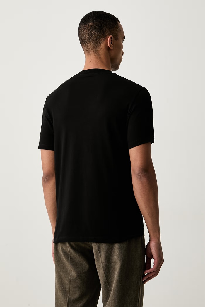 Odzież Karl Lagerfeld T-shirt męski bawełniany z elastanem 564235.755042 czarny