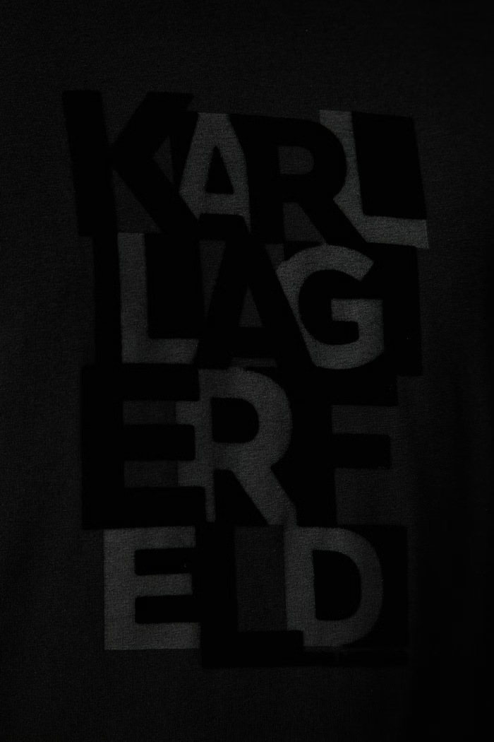 Karl Lagerfeld T-shirt męski bawełniany z elastanem 564235.755042 czarny
