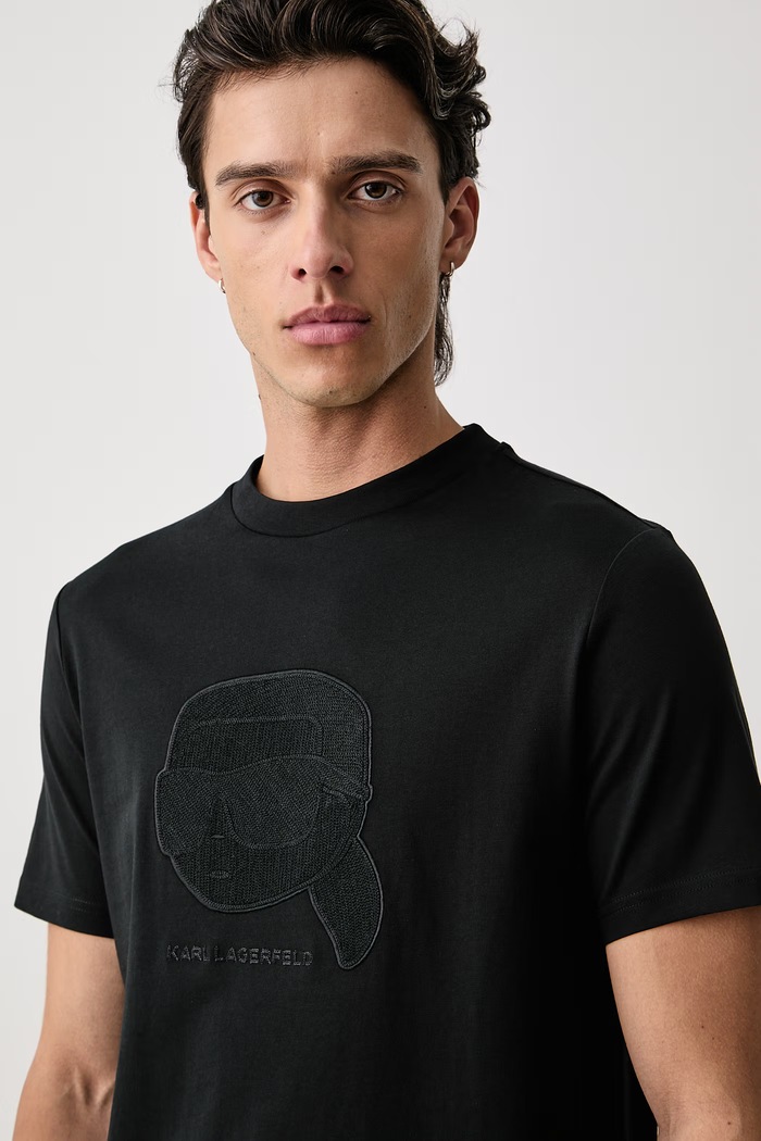 Karl Lagerfeld T-shirt ανδρικό βαμβακερό μαύρο 564250.755071