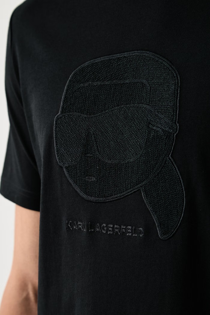 Karl Lagerfeld T-shirt ανδρικό βαμβακερό 564250.755071 μαύρο