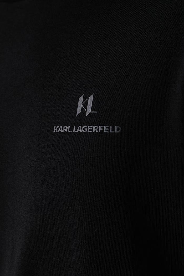 Karl Lagerfeld majica za muškarce od pamuka s elastanom 564235.755043 crna