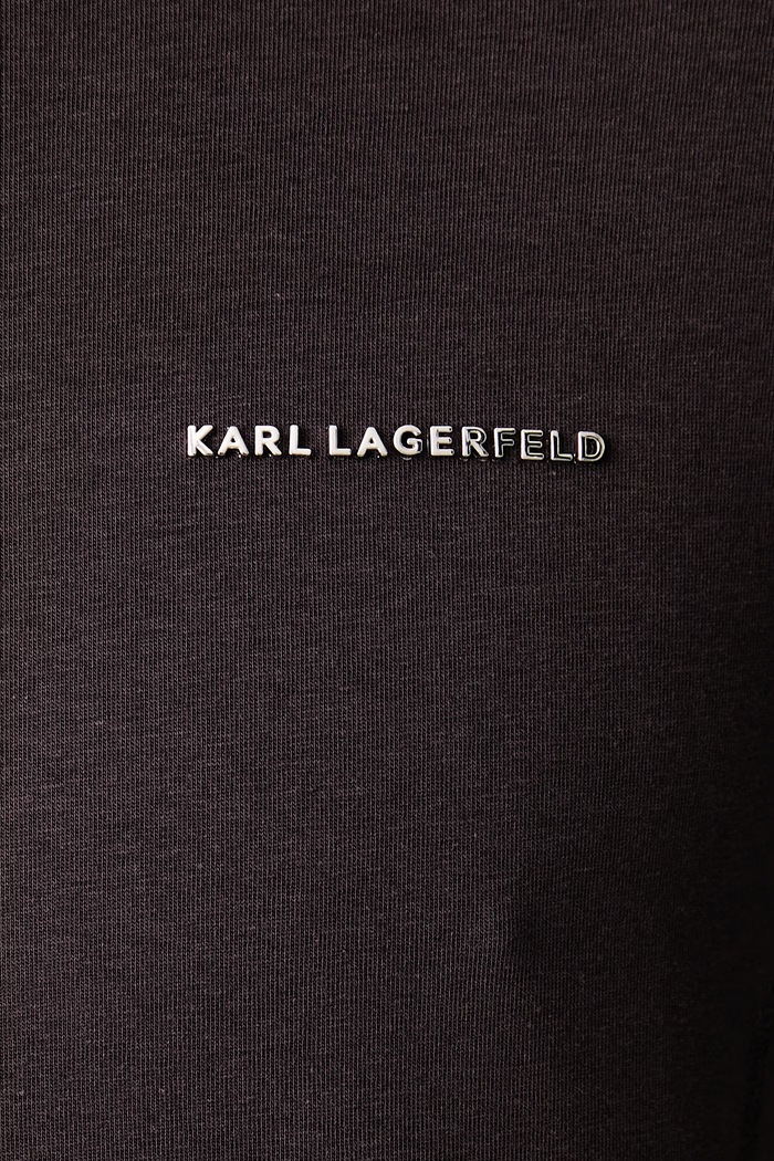 Odzież Karl Lagerfeld T-shirt męski bawełniany z elastanem 564235.755033 brązowy