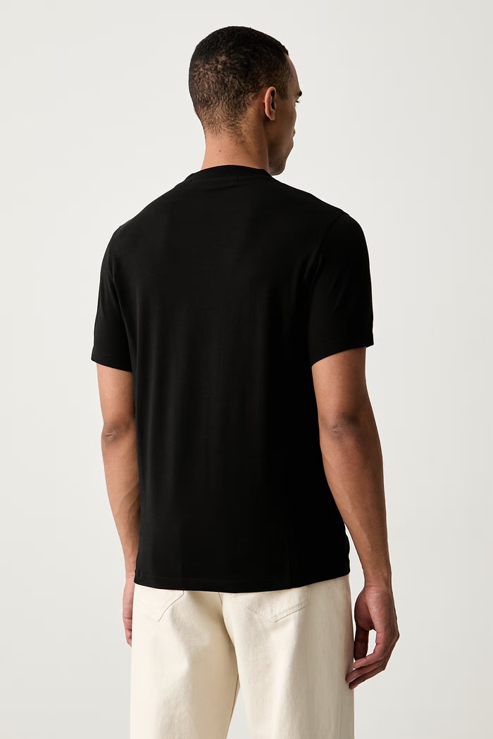 Odzież Karl Lagerfeld T-shirt męski bawełniany z elastanem 564235.755033 czarny