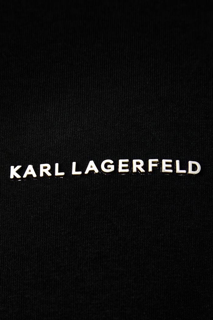 Karl Lagerfeld T-shirt męski bawełniany z elastanem 564235.755033 czarny
