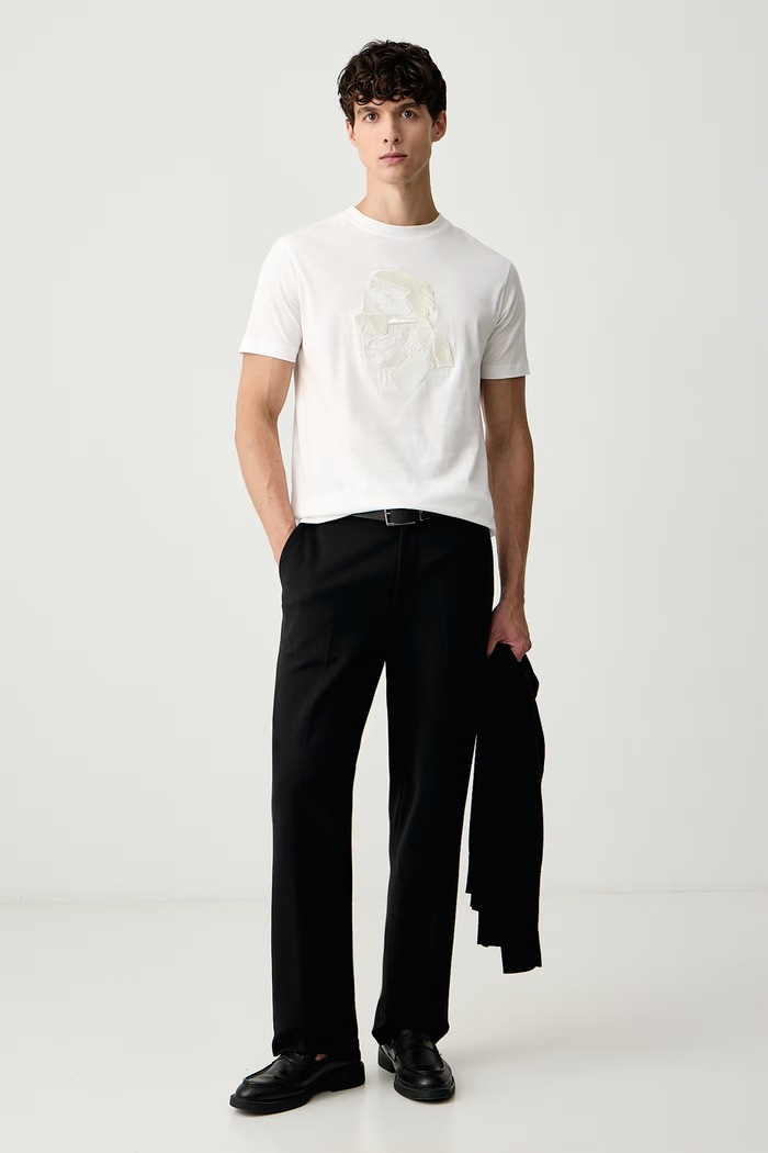 Karl Lagerfeld T-shirt ανδρικό βαμβακερό 564242.755062 λευκό AW26