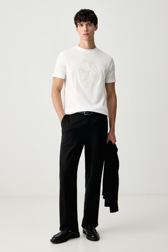 Karl Lagerfeld T-shirt ανδρικό βαμβακερό 564242.755062 λευκό AW26