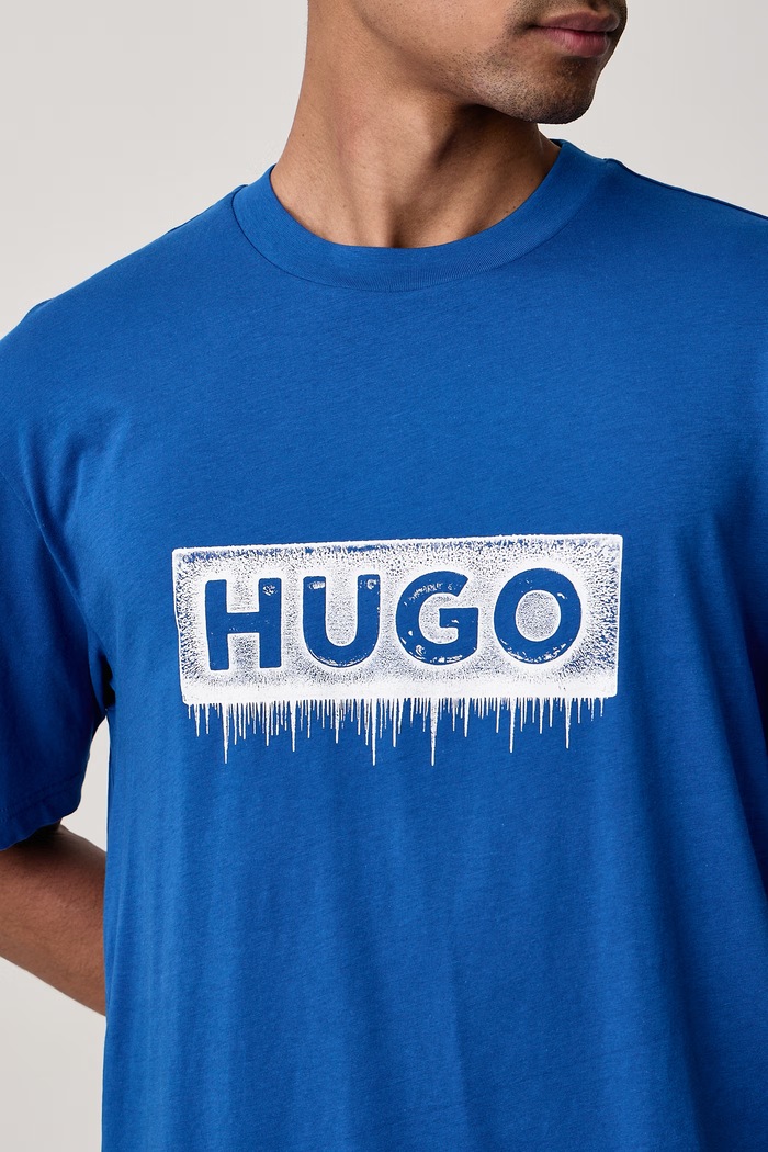 Tričko pánské bavlněné Nuiden HUGO Blue 50570521 modrá