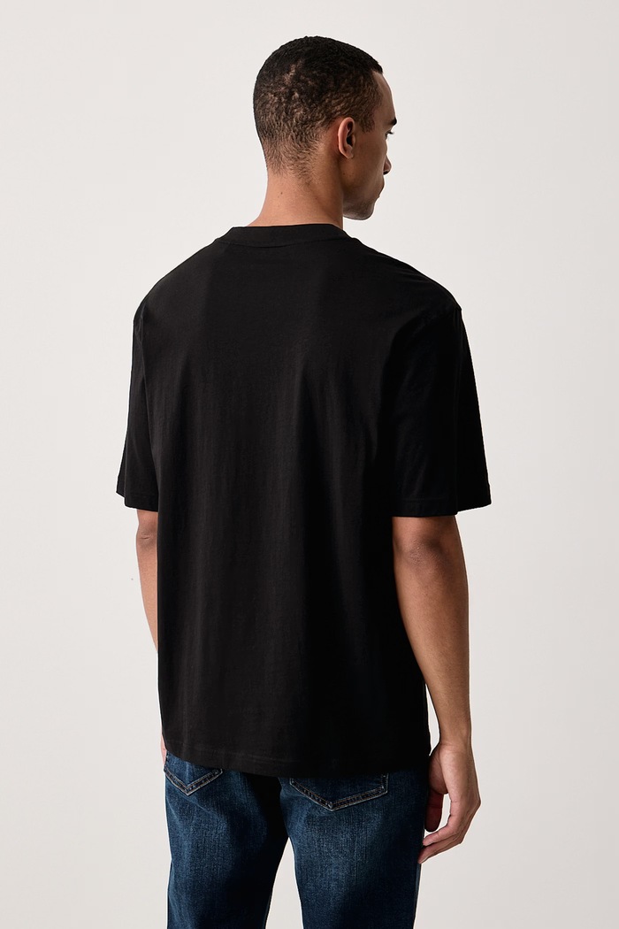 Odzież HUGO Blue T-shirt męski bawełniany Nuiden 50570521 czarny