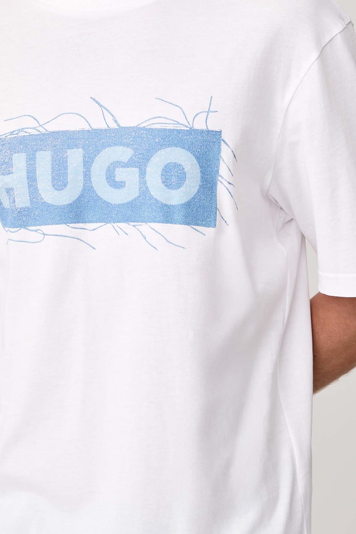 T-shirt męski bawełniany Naxter HUGO Blue 50570028 biały