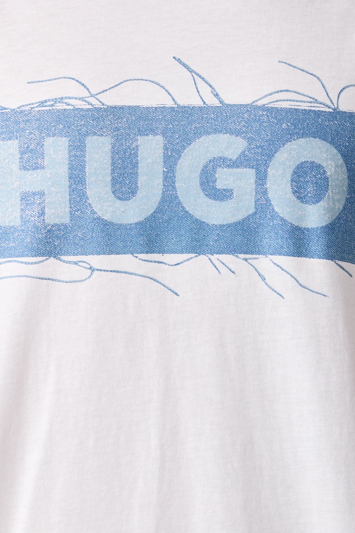 T-shirt męski bawełniany Naxter HUGO Blue biały 50570028