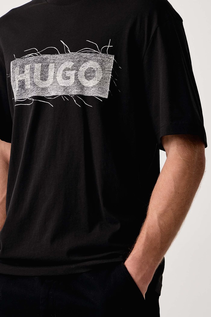 Футболка для мужчин из хлопка Naxter HUGO Blue 50570028 чёрный